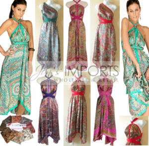 Wholesale Lot 5 Silk Multi Wear Scarf Long Maxi Dress  