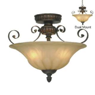 NEW 3 Light Pendant or Semi Flush Ceiling Lighting Fixture, Bronze 