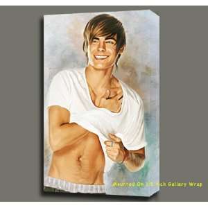 ZAC EFRON Original Mixed Media Painting W Oil, Giclee, Acrylic Gallery 
