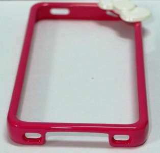 Hello Kitty bumper Case 3D design White Bowknot Hot Pink Bumper for 