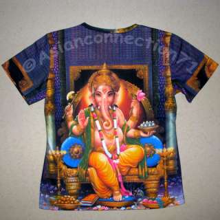   Hindu Ganapati God Fine Art Hand Print T Shirt Misses Size M  
