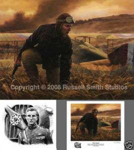 Aviation Art   WORLD WAR 1 FRANK LUKES LAST STAND  