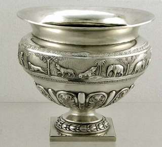 Indian Coin Silver Presentation Bowl Bombay Signed T.P.R. & Co.  