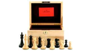   1972 Fischer Spassky 3.5 Staunton Chess Set with Oak Chess Box  