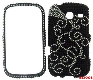 FOR SAMSUNG FREEFORM 3 III COMMENT CRYSTAL BLACK SWIRL CASE COVER SKIN 