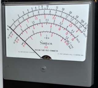 Simpson Model 311 Vacuum Tube Volt Ohm Meter Analog Panel Meter  