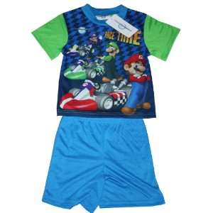 Mario Kart Wii Super Mario Toddler T shirt & Pants Set Sleepwear Set 