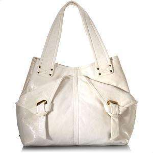   Ivory White Leather Shoulder Bag Handbag $595 (Save $345.10)  