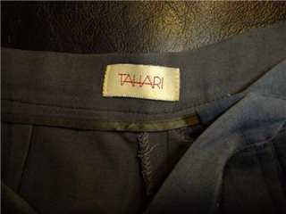 TAHARI ~ GRAY ~ WOOL GABARDINE DRESS PANTS~ 6 / 8 / S / M  