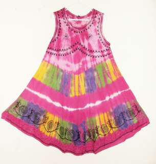 RETRO Hippie Boho Tie Dye Circle Dress 12 Colors 3714  