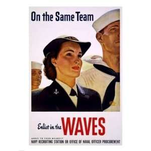   the Same Team Enlist in the Waves  18 x 24  Poster Print Toys & Games