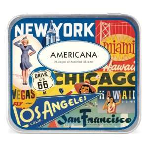  Cavallini Decorative Stickers Americana, Assorted