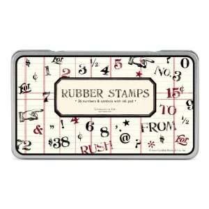  Cavallini Rubber Stamps Numbers & Symbols, Assorted with 