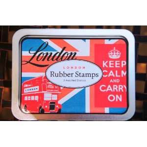   Calm Rubber Stamp Set (3 London stamps) by Cavallini