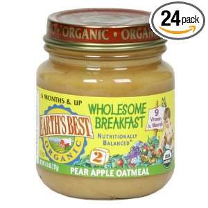 Earths Best Wholesome Breakfast, Pear Apple Oat, 4.5 Ounce Units 