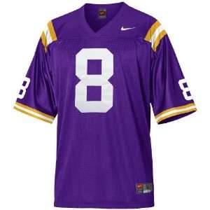   Tigers #8 Youth Purple Tackle Twill Football Jersey