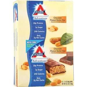  Atkins Advantage Bar Chocolate Peanut Butter 12 bars 