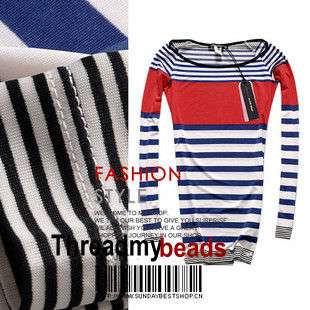 Miss sixty sailor striped long sleeve T shirt Top  
