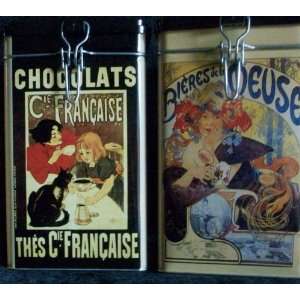 (2) Collectible Biscuit/Cookie Tins French Paintings 