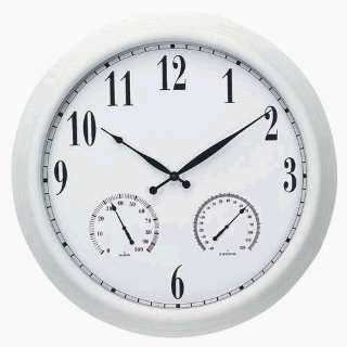  Chaney 24 Inch White Metal Outdoor Wall Clock