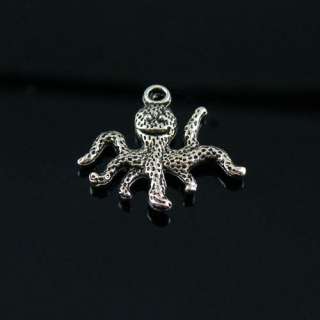 8Pcs Tibetan Silver Octopus Charms Pendants 19x20mm LA4011  