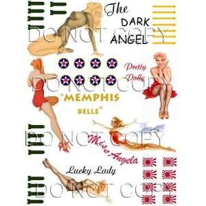  WWII Pinup Girl Nose Art Model Airplane Decals #32 