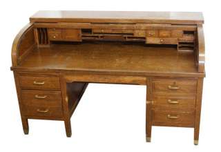 4144 American Bankers Golden Oak C Roll Desk c. 1910  