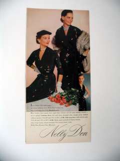 Nelly Don Rosebud Print Costume & Side wrap Dresses 1952 print Ad 