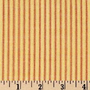  45 Wide Over The Moon Ticking Stripe Red/Yellow Fabric 