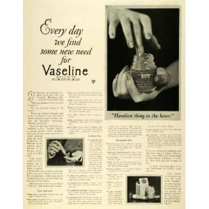   White Petroleum Jelly Fist Aid   Original Print Ad