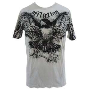  Affliction FALCON Mens Tee Shirt NEW A119 White sz Large 