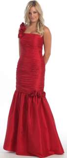 OFF ONE SHOULDER HOMECOMING PROM EVENING RUSHED TAFFETA  