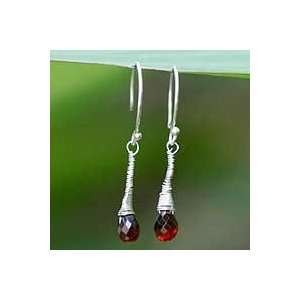  Garnet earrings, Crimson Whirlwind Jewelry