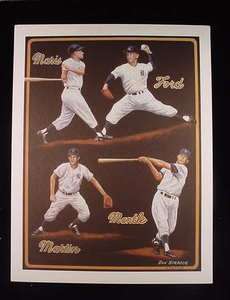   YANKEES PRINT WITH MANTLE, MARIS, FORD, MARTIN NUMBER 476/500  