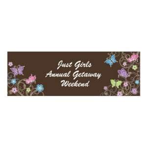 Personalized Large All Aflutter Brown Banner   Party Decorations 