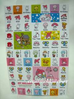 Sanrio My Melody Stickers for Diary Schedule 2 Sheets  