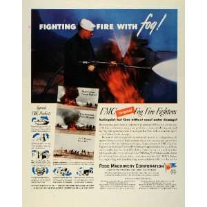 1945 Ad Food Machinery Corp San Jose FMC Fog Fire Fighters Army E Navy 