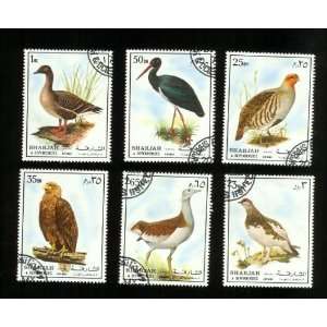  Lot of Sharjah (6 Bird) Stamps 