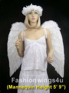 XL White Costume Feather Wings Archangel Fairy Angel Dove cosplay 