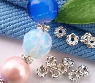50pcs 4mm flower shape beads rhinestones for jewelry bracelet necklace 