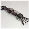 Mens Genuine Leather Handmade Key Ring Keychain 4Q