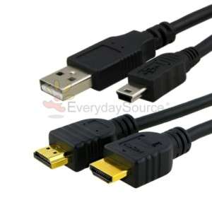   HDMI Cable M/M Gold+6 Ft Type A To Mini 5 Pin Type B USB Cable  