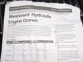 Mobile shop crane Engine hoist Westward 5Z010 3/4 ton  