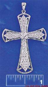 Sterling Silver Diamond Cut Cross Pendant 5211  