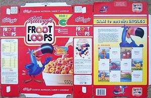   Mexico Kelloggs Froot Loops Cereal Box File Copy unused Flat shm63