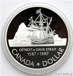 1987 ROYAL CANADA MINT SILVER DOLLAR BOXED CERTIFIED  