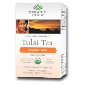 Organic India Tulsi Orange Mint Tea 18 Bags Per Box 4 Boxes  