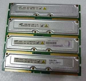 Samsung 2 GB ( 4 X 512 MB ) PC 800   40 ECC Rambus RDRAM Memory  