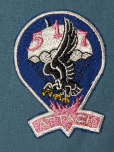 PATCH WW2 US ARMY PARATROOPS 517TH AIRBORNE INFANTRY REGT ATTACK TWILL 