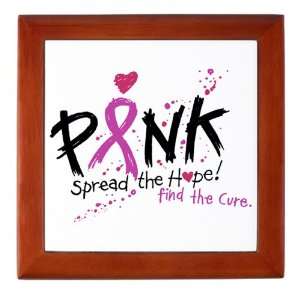 Keepsake Box Mahogany Cancer Pink Ribbon Spread The Hope Find The Cure